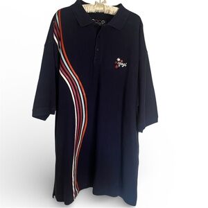 Vintage Coogi Polo Shirt 4XL Navy Multicolor Stripe Logo Rare Streetwear Tag Mix